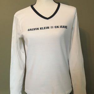 Calvin Klein Jeans Long Sleeve V Neck Top